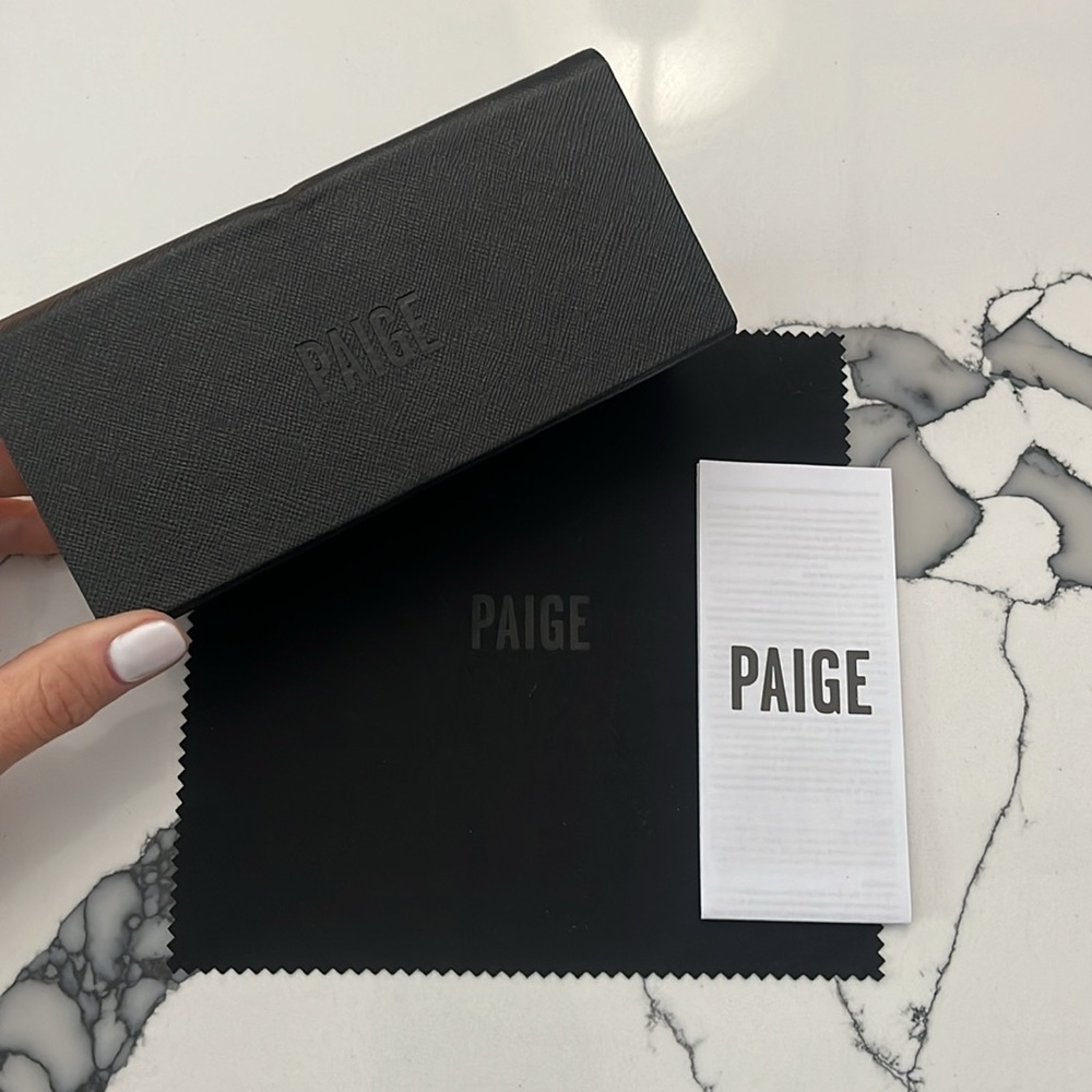 Paige Black Sunglasses Case with Cleaning Cloth
